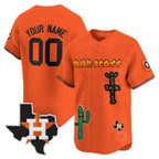 Custom Houston Astros Cactus Jack Patch Vapor Premier Limited Jersey V9 ¨C Orange Jereymy