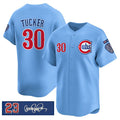 Chicago Cubs #30 Kyle Tucker Blue Jereymy 'Ryne Sandberg Tribute' Vapor Limited V3 Stitched Jersey