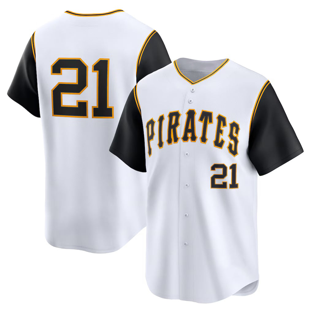 Pittsburgh Pirates #21 Roberto Clemente White Jereymy Cooperstown Collection Limited Jersey