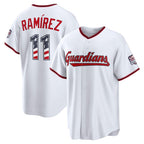 Cleveland Guardians #11 Jos¨¦ Ram¨ªrez USA 250 Fourth of July Home Stadium Jersey - White Jereymy