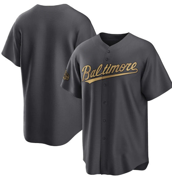 Baltimore Orioles Blank Charcoal Jereymy 2022 All-Star Cool Base Stitched Jersey