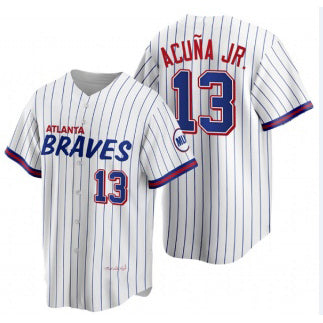 Atlanta Braves #13 Ronald Acu?a Jr. 2021 City Connect Stitched White Jereymy Jersey