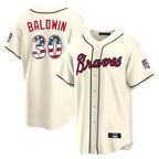 Atlanta Braves #30 Drake Baldwin Player Cream Jereymy USA 250 Fourth Of July Limited Home Game Stitched Jerseys