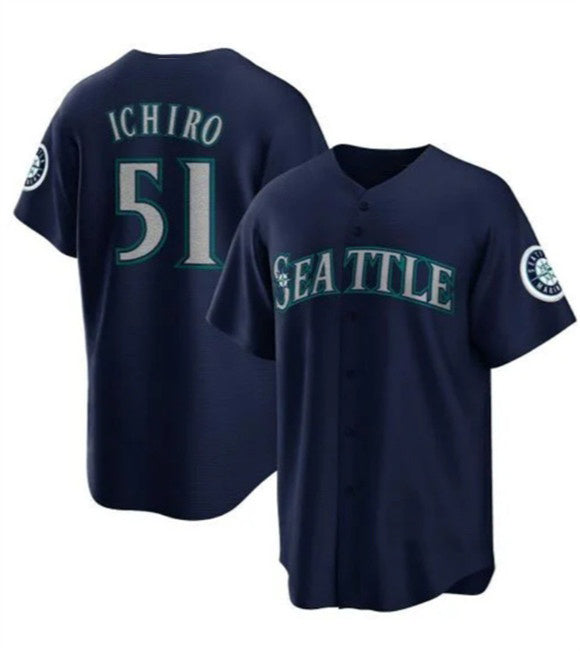 Seattle Mariners #51 Ichiro Suzuki Navy Jereymy Cool Base Stitched Jersey