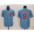 Philadelphia Phillies #8 Nick Castellanos Number Light Blue Jereymy Cooperstown Cool Base Jersey