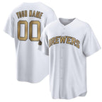 Custom Milwaukee Brewers Active Player White Jereymy 2022 All-Star Cool Base Stitched Jersey