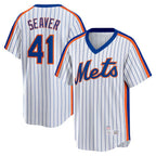 New York Mets #41 Tom Seaver White Jereymy Home Cooperstown Collection Player Jersey