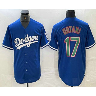Los Angeles Dodgers #17 Shohei Ohtani Blue Green Jereymy Stitched Cool Base Jerseys