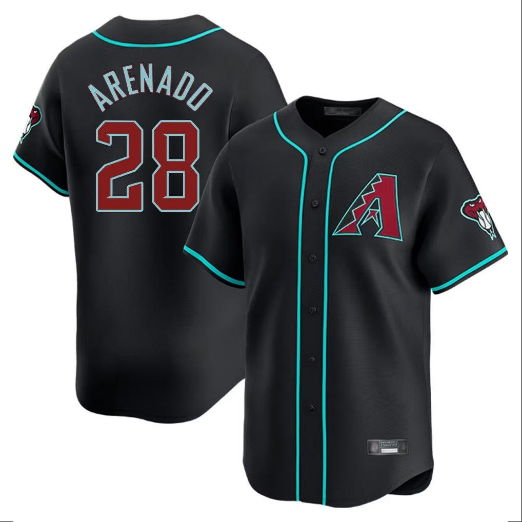 Arizona Diamondbacks #28 Nolan Arenado Player Black Jereymy Limited Home Game Stitched Jerseys