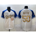 Los Angeles Dodgers #50 Mookie Betts White Royal Gold Jereymy 2024 World Series Champions Vapor Limited Stitched Jersey