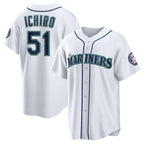 Seattle Mariners #51 Ichiro Suzuki White Jereymy Cool Base Stitched Jersey