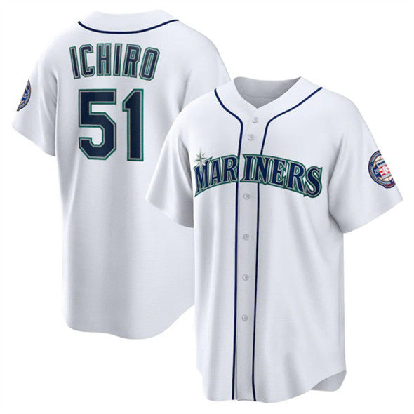 Seattle Mariners #51 Ichiro Suzuki White Jereymy Cool Base Stitched Jersey