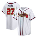 Atlanta Braves #27 Austin Riley Player White Gold Jereymy Home Game Stitched Jerseys
