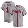 Atlanta Braves #1 Ozzie Albies Gray Jereymy Road Limited Player Jersey