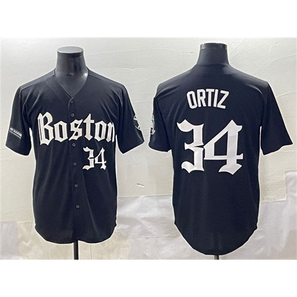 Boston Red Sox #34 David Ortiz Black Jereymy Gothic Vapor Limited Stitched Jersey