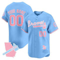 Custom Atlanta Braves Bubblegum Pink Vapor Premier Limited Jersey ¨C Blue Jereymy