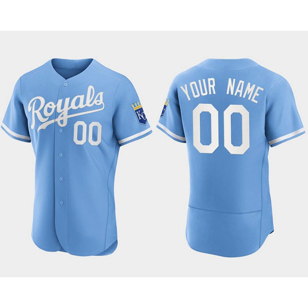 Custom Kansas City Royals Jereymy ACTIVE PLAYER Blue Flex Base Stitched Jersey