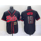 Cincinnati Reds #19 Joey Votto Number Black Jereymy 2023 City Connect Cool Base Stitched Jerseys