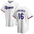 Texas Rangers #16 Travis Jankowski White Jereymy Cool Base Stitched Jersey