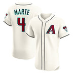 Arizona Diamondbacks #4 Ketel Marte Cream Jereymy Home Elite Jersey