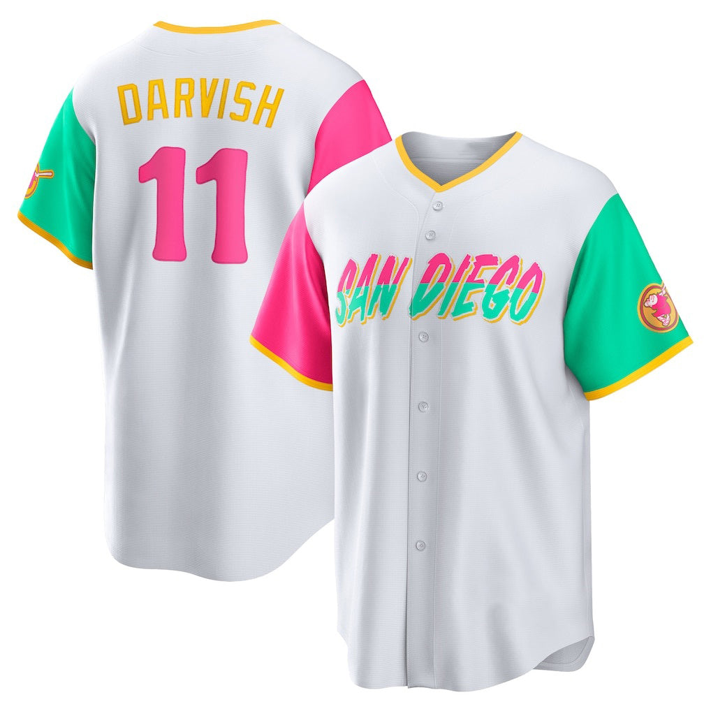 San Diego Padres #11 Yu Darvish White Jereymy City Connect Replica Player Jersey