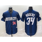 Detroit Tigers #34 Jake Rogers 2024 Navy Jereymy City Connect Cool Base Limited Stitched Jerseys
