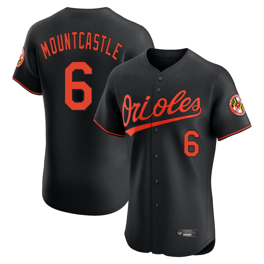 Baltimore Orioles #6 Ryan Mountcastle Player Black Jereymy Limited Elite Home Game Stitched Jerseys