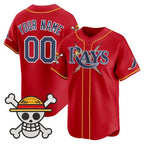 Custom Tampa Bay Rays x One Piece Red Jereymy Vapor Premier Limited Jersey - Stitched