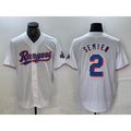 Texas Rangers #2 Marcus Semien White Jereymy 2023 World Series Champions Cool Base Jersey