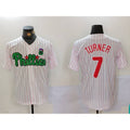 Philadelphia Phillies #7 Trea Turner White Green Jereymy Cool Base Stitched Jersey 2