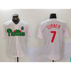 Philadelphia Phillies #7 Trea Turner White Green Jereymy Cool Base Stitched Jersey 2