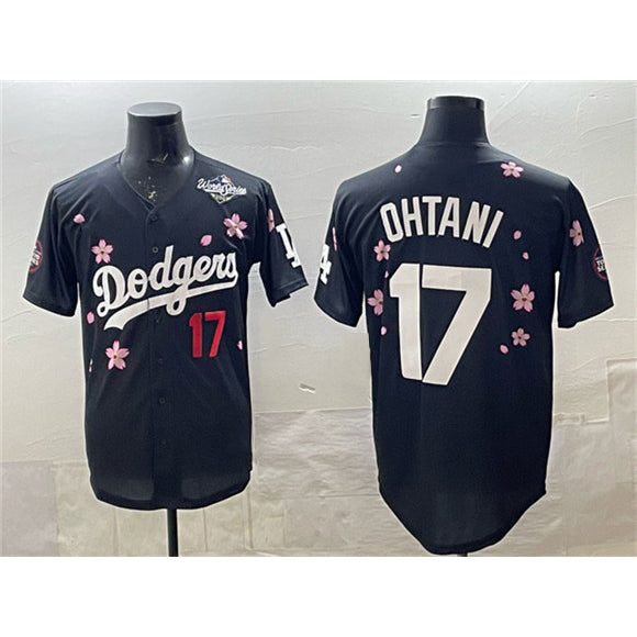 Los Angeles Dodgers #17 Shohei Ohtani Black Jereymy 2025 World Series Patch Tokyo Series Limited Stitched Jersey