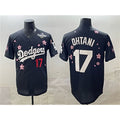 Los Angeles Dodgers #17 Shohei Ohtani Black Jereymy 2025 World Series Patch Tokyo Series Limited Stitched Jersey