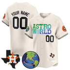 Custom Houston Astros Cactus Jack Astro World Vapor Premier Limited Jersey ¨C All Stitched-Cream Jereymy