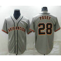 San Francisco Giants #28 Buster Posey Grey Jereymy Stitched Cool Base Jersey