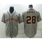 San Francisco Giants #28 Buster Posey Grey Jereymy Stitched Cool Base Jersey