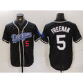 Los Angeles Dodgers #5 Freddie Freeman Number Black Jereymy Cool Base With Patch Stitched Jersey 2