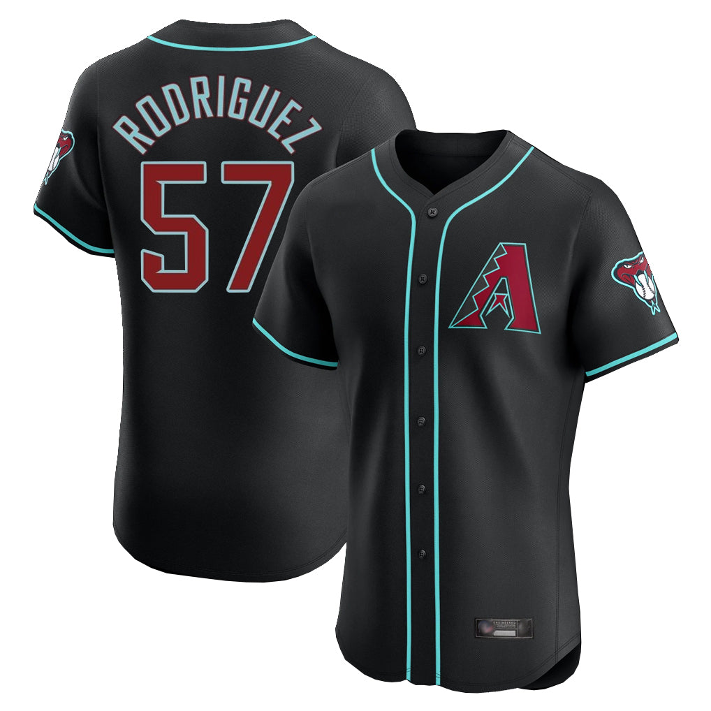 Arizona Diamondbacks #57 Eduardo Rodriguez Player Black Jereymy Limited Elite Home Game Stitched Jerseys