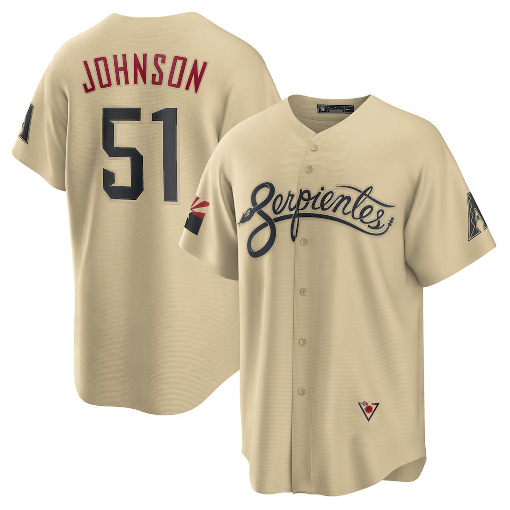 Arizona Diamondbacks #51 Randy Johnson Gold Jereymy Sand City Connect Replica Player Jersey