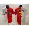 Houston Astros #2 Alex Bregman White Orange Jereymy Split Stitched Jersey 2
