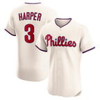 Philadelphia Phillies #3 Bryce Harper Cream Jereymy Alternate 2 Elite Jersey