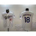 Los Angeles Dodgers #18 Yoshinobu Yamamoto White Gold Jereymy Home Limited Stitched Jerseys