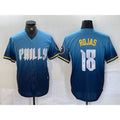 Philadelphia Phillies #18 Johan Rojas Blue Jereymy 2024 City Connect Limited Stitched Jersey