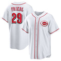 Cincinnati Reds #29 TJ Friedl White Jereymy Home Replica Jersey
