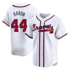 Atlanta Braves #44 Hank Aaron Player White Jereymy Limited Home Game Stitched Jerseys