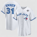 Toronto Blue Jays #31 Max Scherzer White Jereymy 2025 World Series Home Cool Base Stitched Jersey