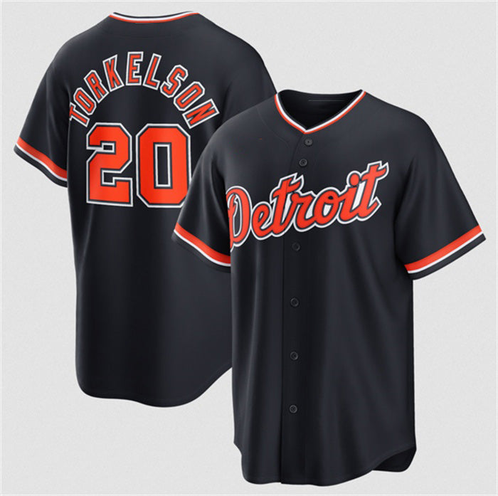 Detroit Tigers #20 Spencer Torkelson Navy Jereymy Alternate Stitched Jersey