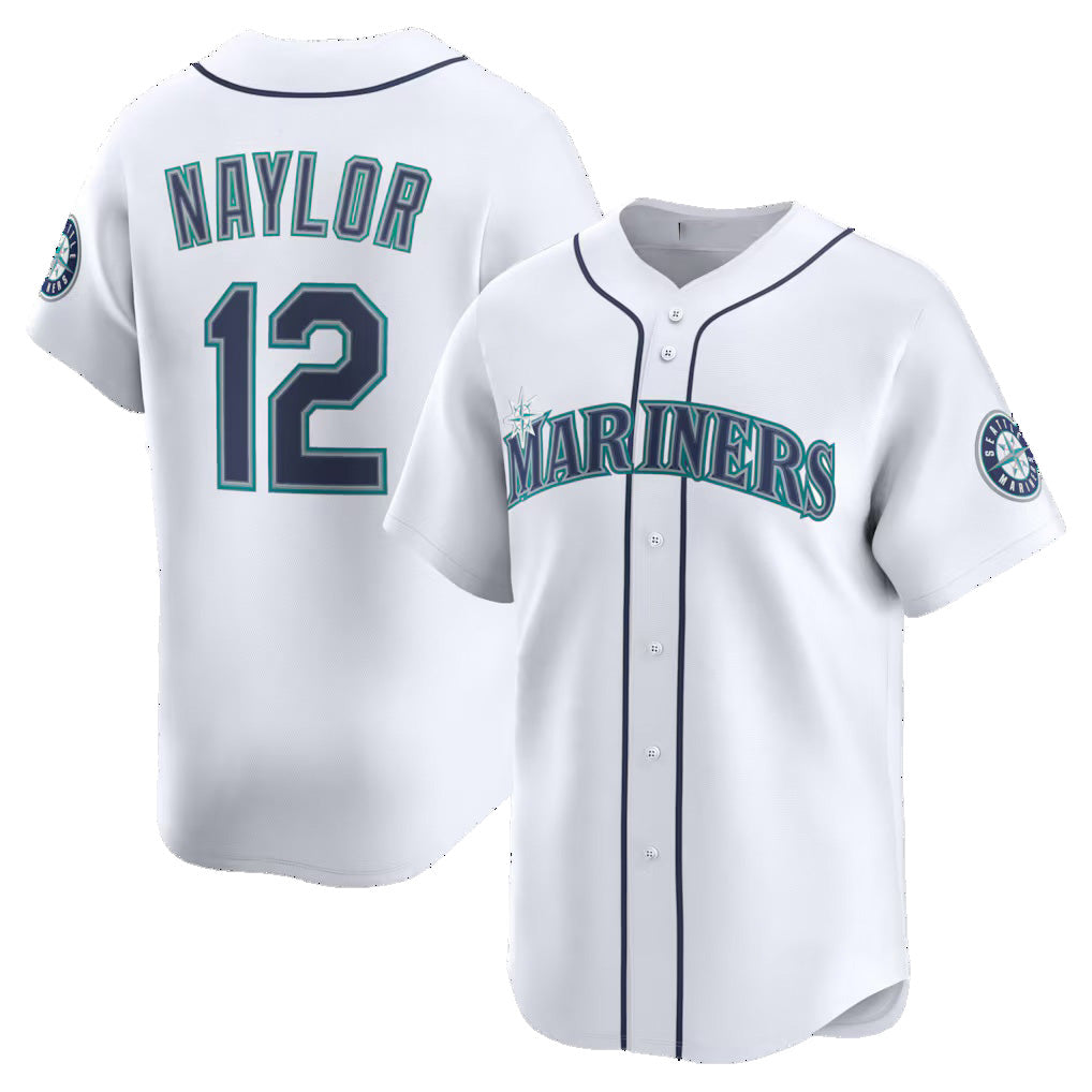 Seattle Mariners #12 Josh Naylor White Jereymy Home Limited Jersey