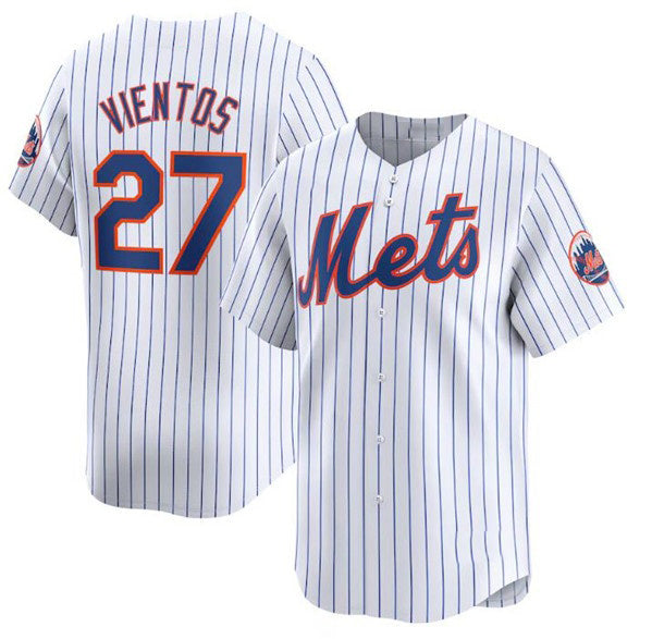 New York Mets #27 Mark Vientos White Jereymy 2024 Home Limited Stitched Jersey