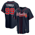 Atlanta Braves #99 Spencer Strider Player Navy Jereymy Home Game Stitched Jerseys
